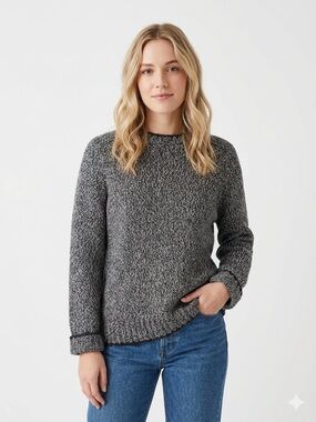 Eddie Bauer Lambswool Blend Marled Sweater Large Gorpcore Lagenlook Cottagecore